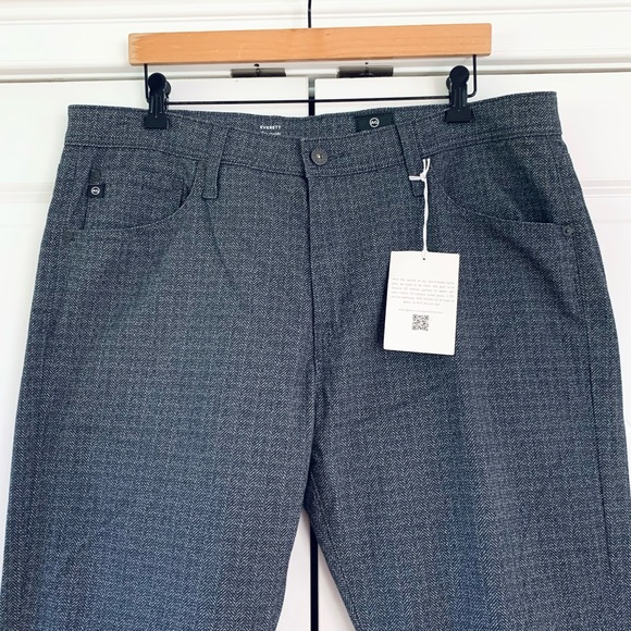 AG Everett 5 Pocket Pants Slim Straight Leg Herringbone Trouser Jeans 36 x 34 - Picture 3 of 7